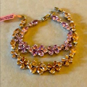 1- pink-7” 1-8” Champagne sapphire925 STS platinum